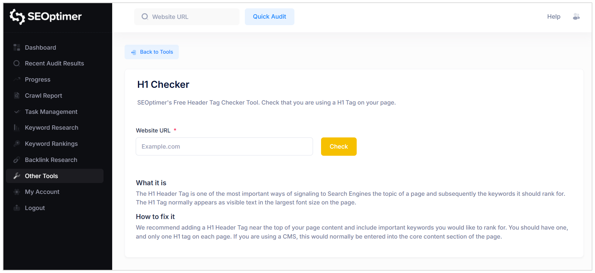 H1 Checker tool